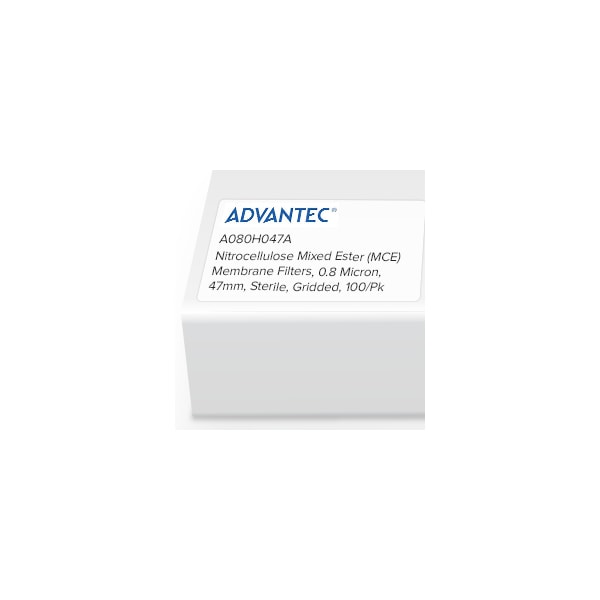 MCE Membrane Filters, 0.8um, 47mm, Sterile, Gridded, PK100